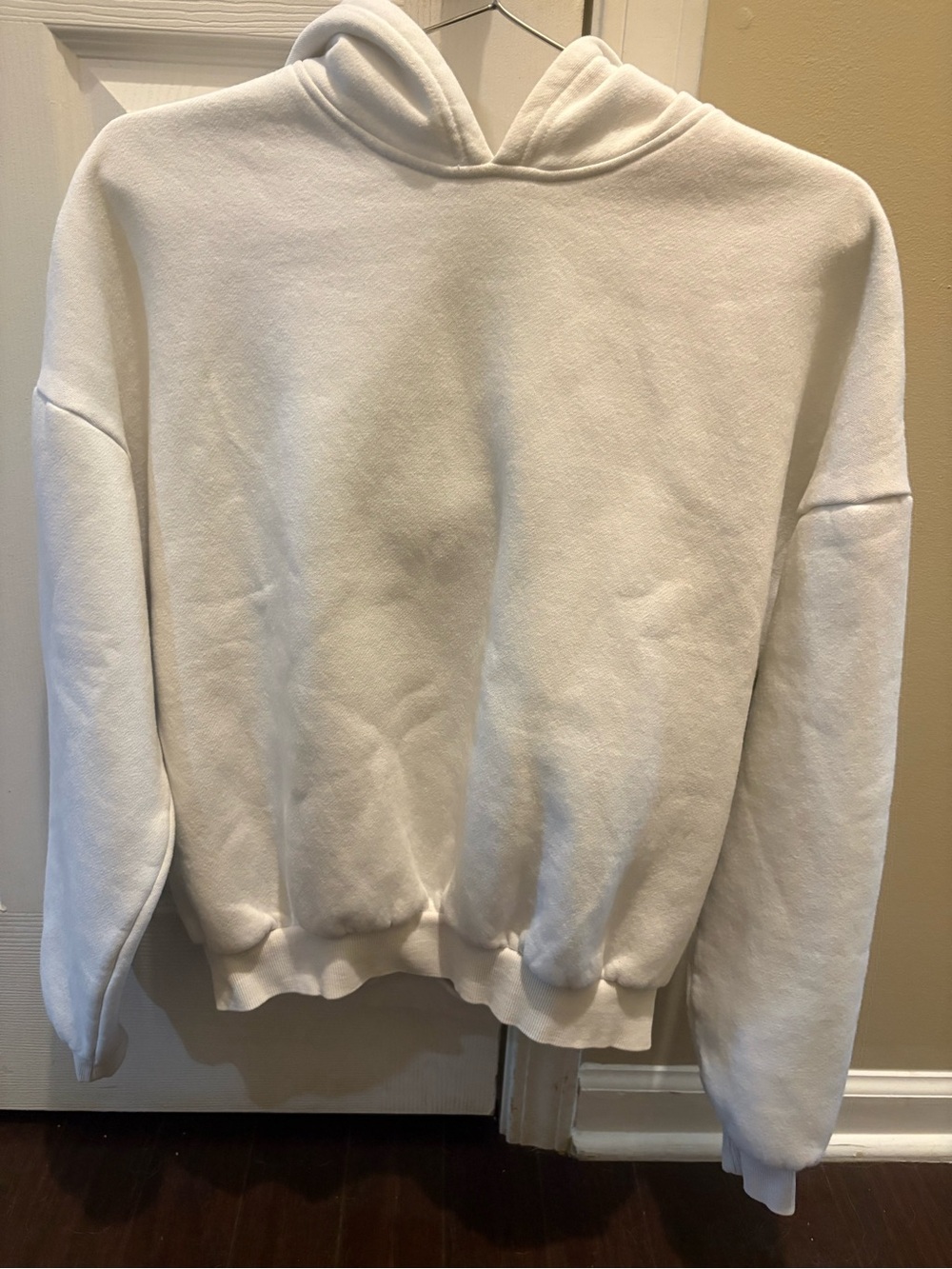 Edikted WhiteOversized Hoodie Sweatshirt with Blue Bows Small
